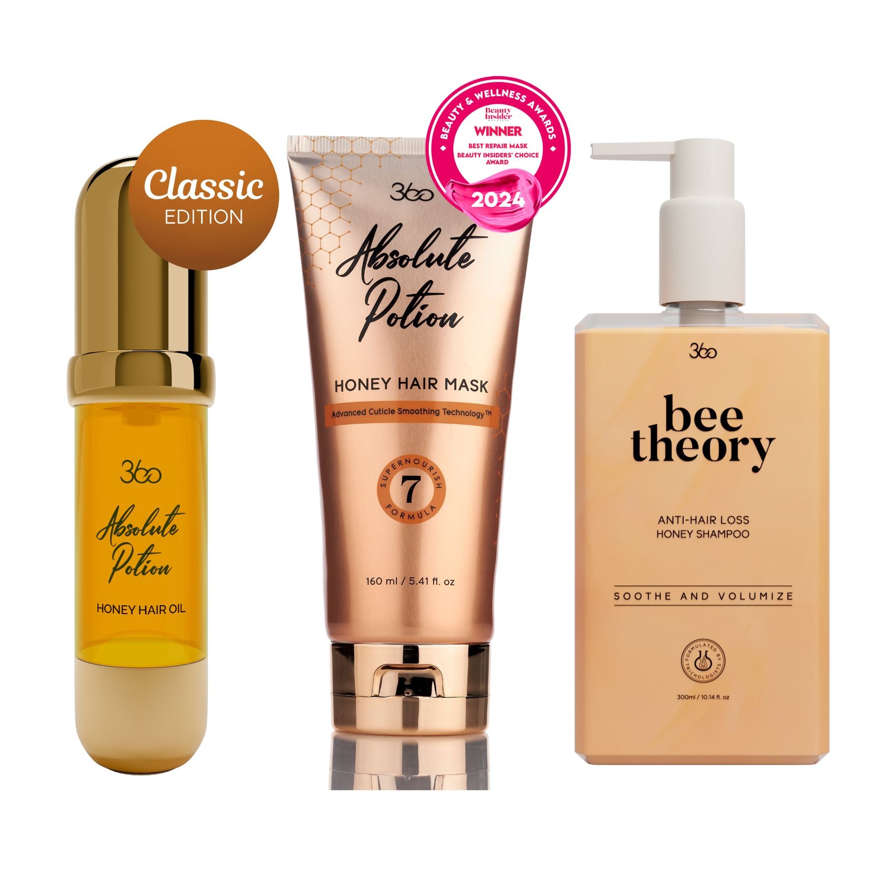 Iconic Trio –  Hair Oil 15ml, Hair Mask 160ml & Shampoo
